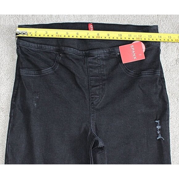 NEW w/Tags SPANX Vintage Distressed Pull-On Ankle Jeans, Black, Medium - Picture 6 of 11